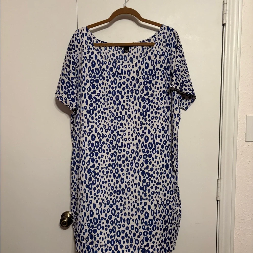 Victoria's Secret Blue & White Leopard Print Coverup - Picture 1 of 3